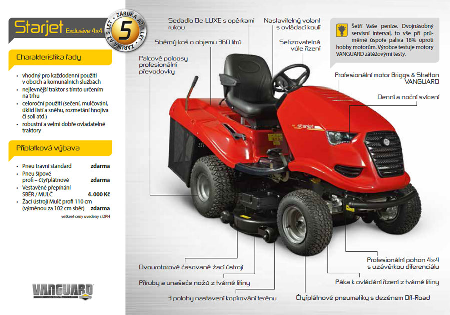 Zahradní traktor STARJET Exclusive 4x4